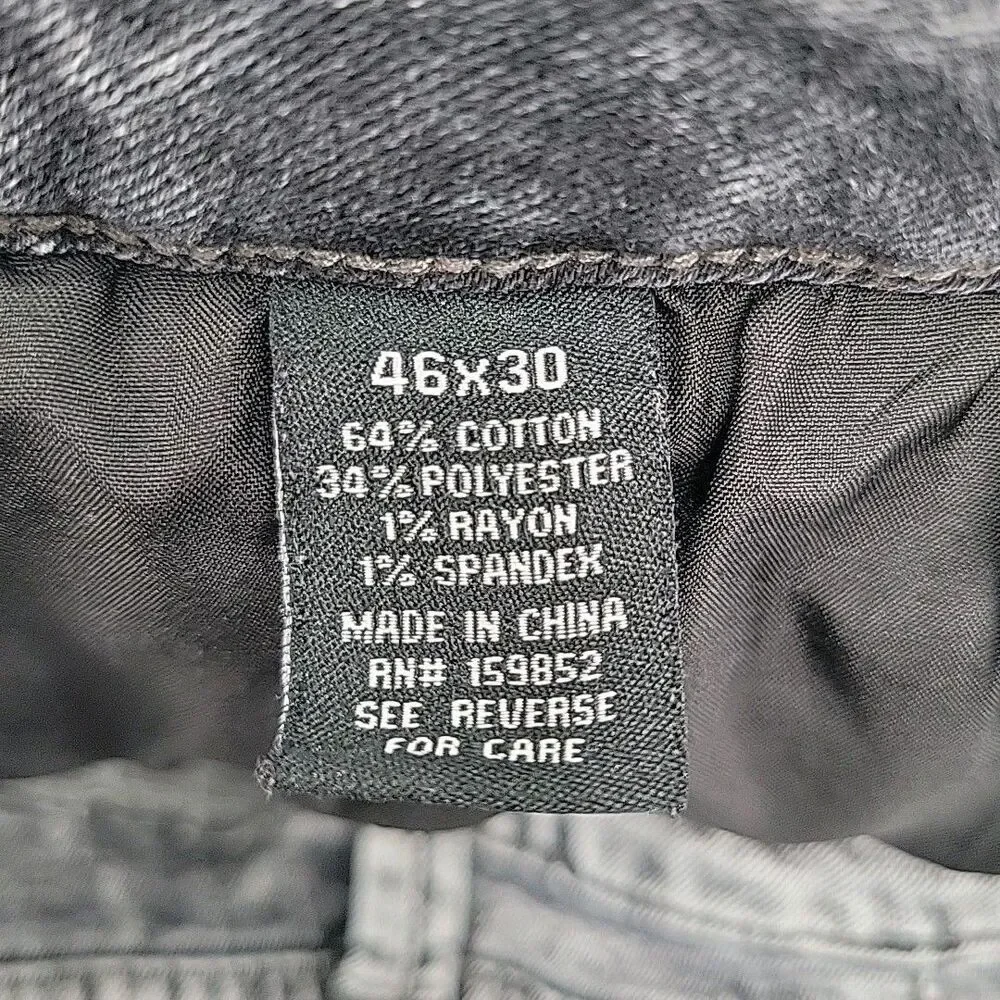 Smoke & Ash Mens Moto Jeans Measures Size 42x28 Gray Reinforced Straight Stretch